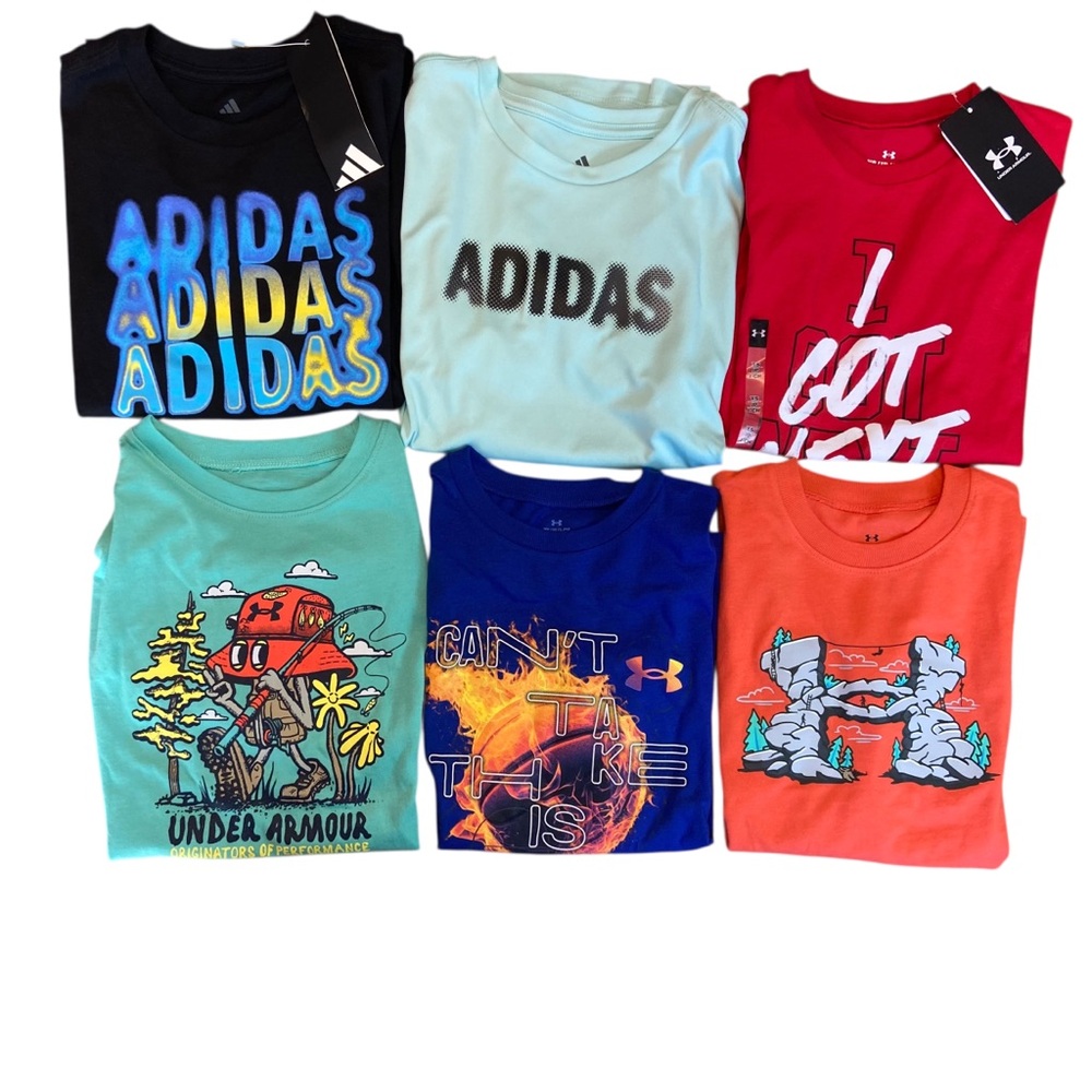 Boy’s Under Armour‎ & Adidas TShirts Bundle Size Youth Small New